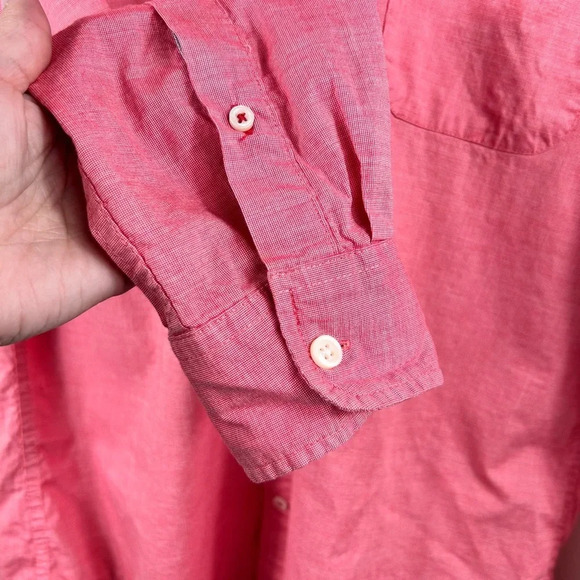 Tommy Hilfiger “Custom Fit” cotton casual button-down shirt, Large, Pink - Picture 6 of 7